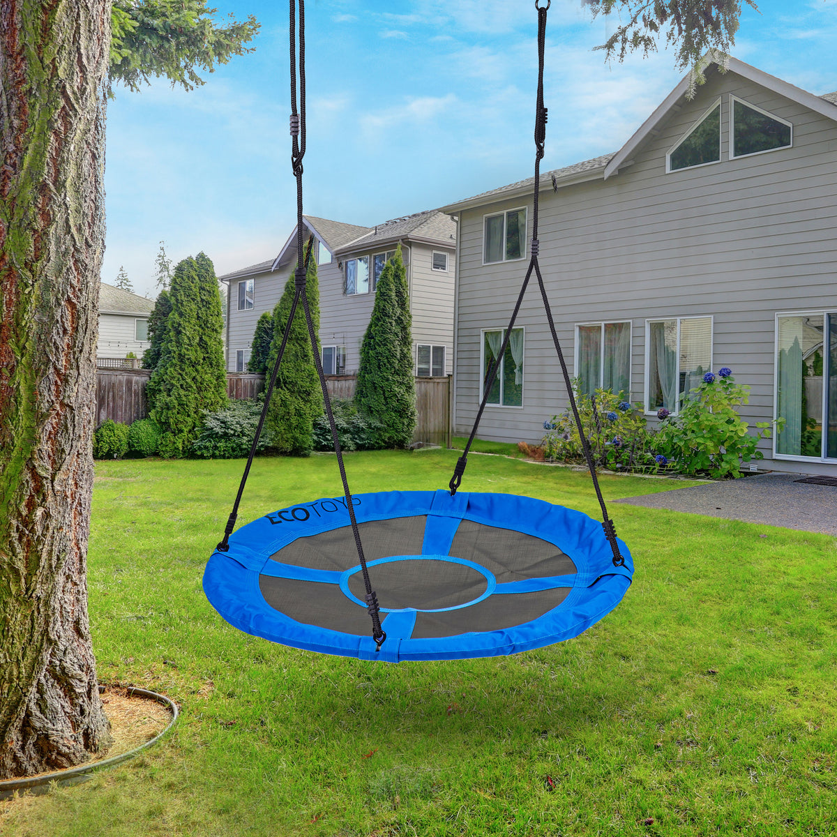 Dārza šūpoles “Ligzda” 100 cm, zilas | EcoToys