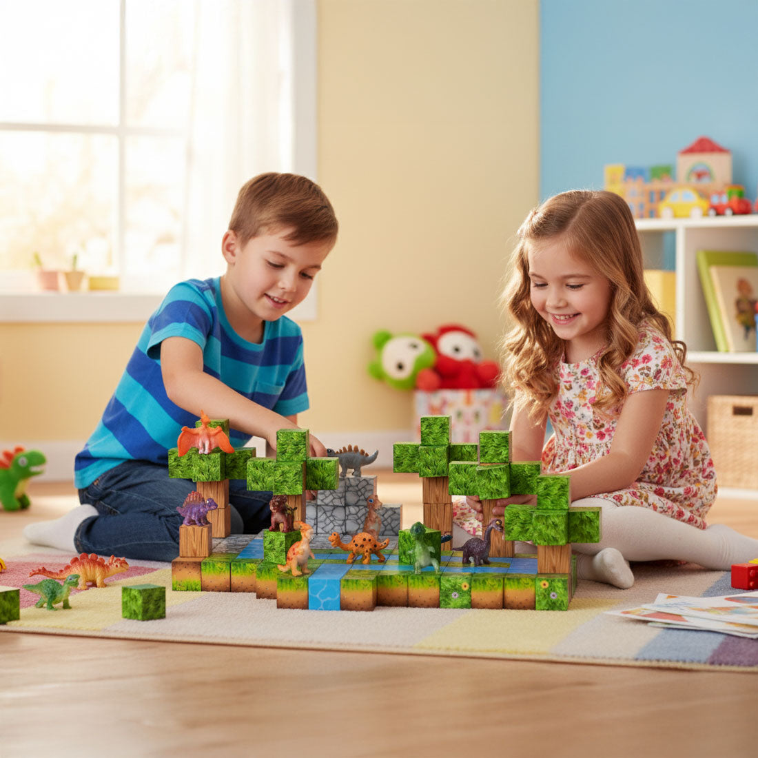 Magnētiskais konstruktors bērniem “Dinozauri”, 142 gab. | EcoToys