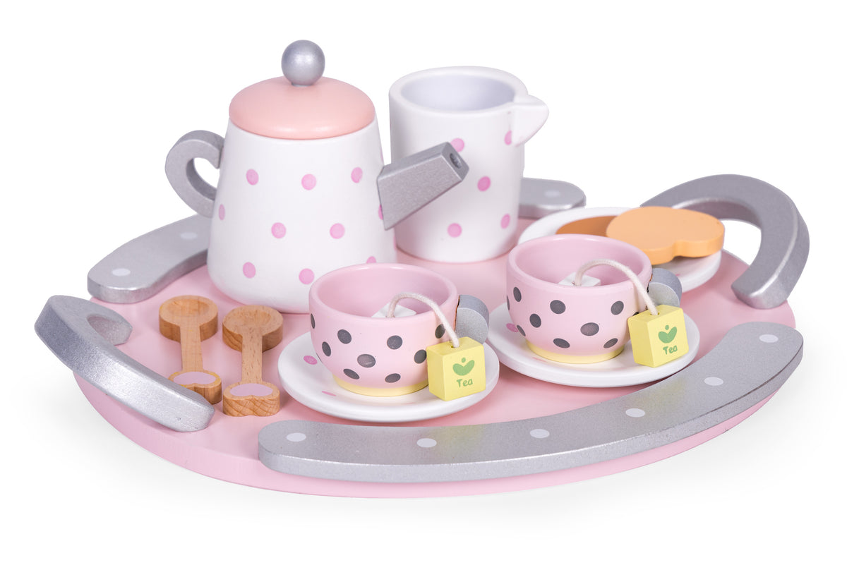 Koka tējas servīze ar tējkannu un tasītēm, 15 gab. | EcoToys