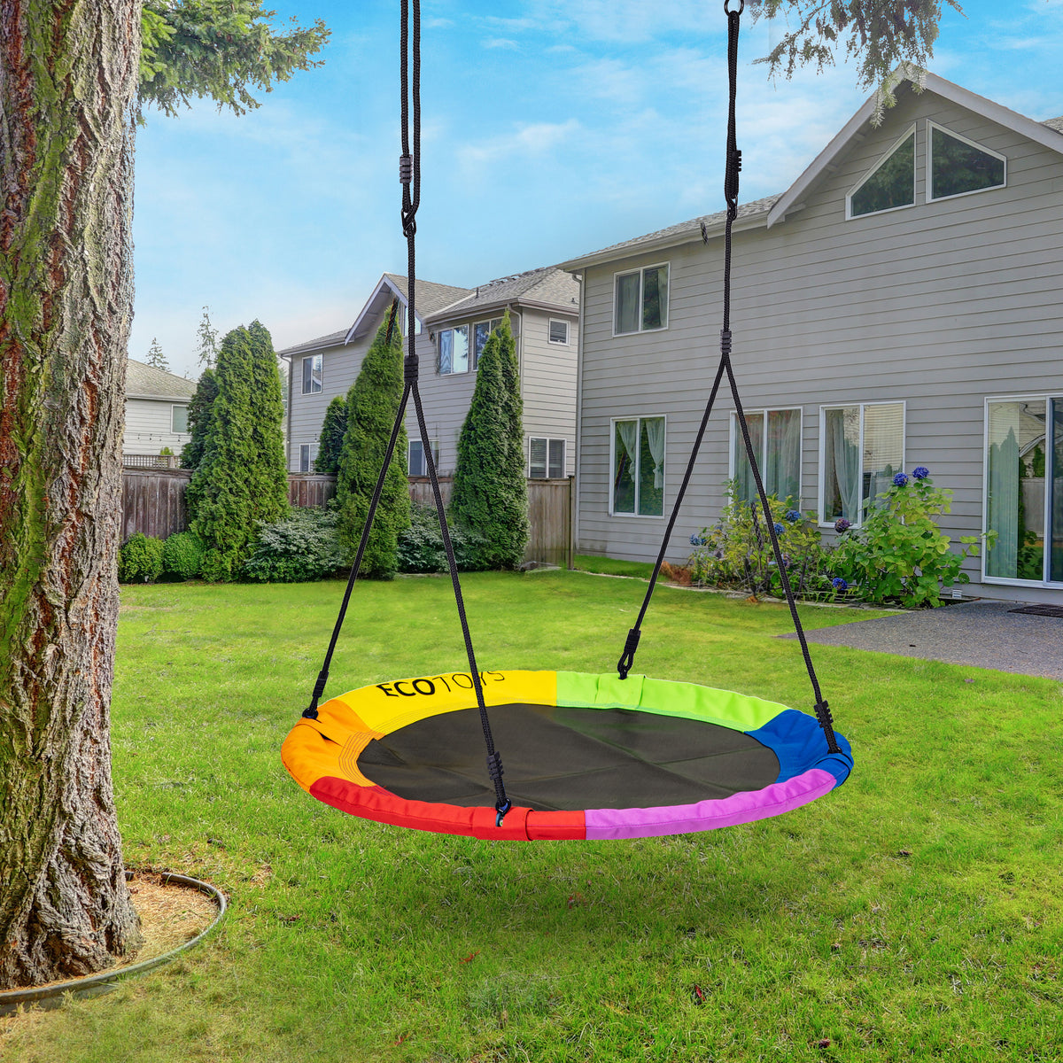 Dārza šūpoles “Ligzda” 100 cm, krāsainas | EcoToys