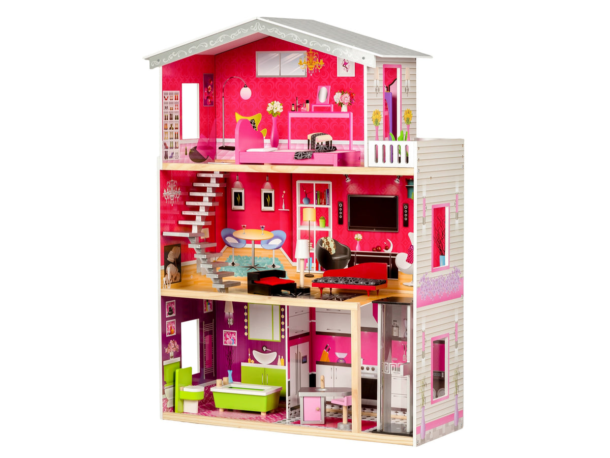Liela koka leļļu māja ar liftu “Malibu Residence” | EcoToys