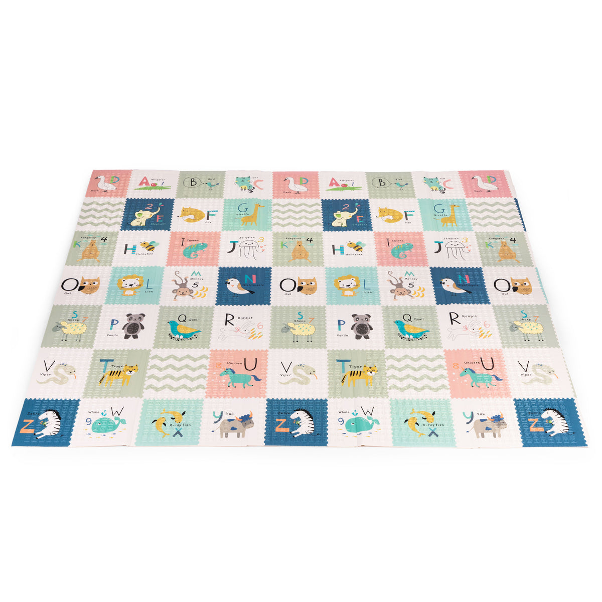 Izglītojošs divpusējs putu paklājs 200x180 cm ar auguma mērītāju un alfabētu | EcoToys