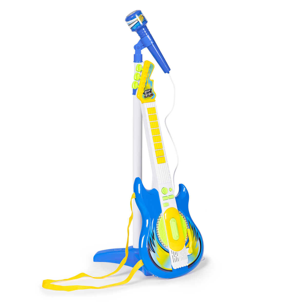 Elektriskā ģitāra un mikrofons ar statīvu bērniem, MP3, zila | EcoToys