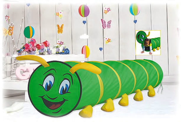 Bērnu rotaļu telts ar tuneli “Kāpurs” IPLAY | EcoToys