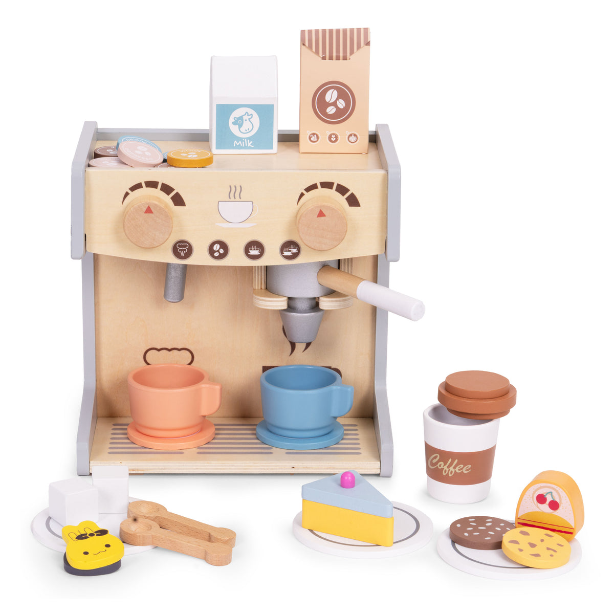 Koka bērnu kafijas automāts 2in1 – baristas veikals, 26 piederumi | EcoToys