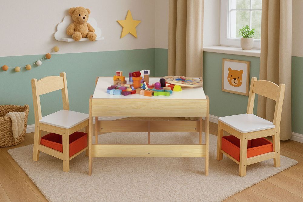 Bērnu galds ar 2 krēsliem PASAKA