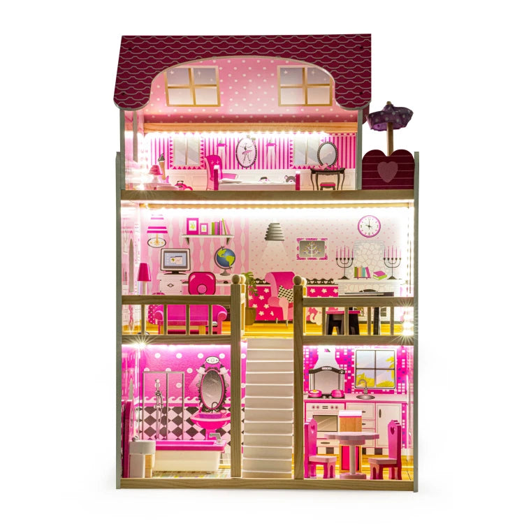 Koka leļļu māja PINK KIDS