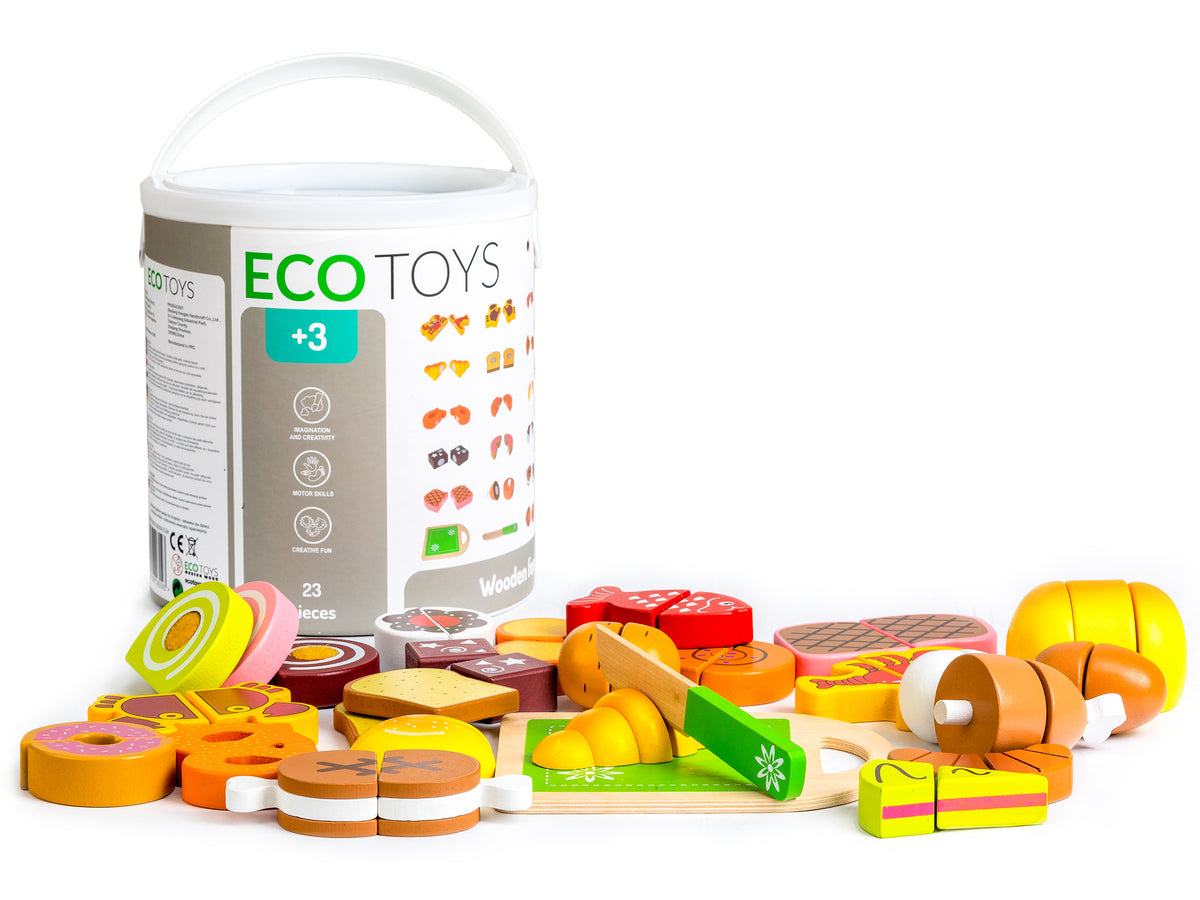 Koka produkti griešanai, 23 gab. | EcoToys