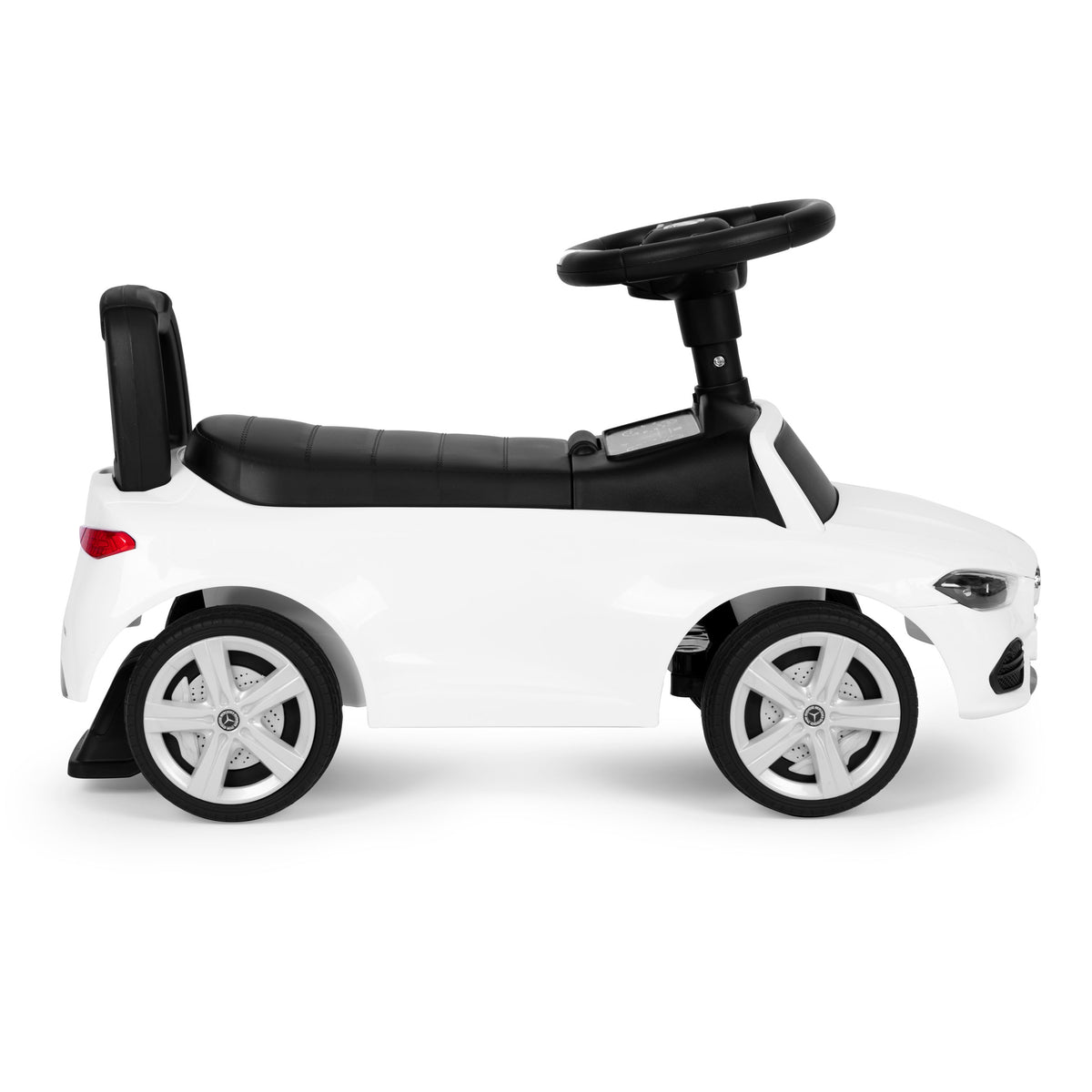 Mercedes C CLASS stumjamā mašīna ar interaktīvu stūri un skaņām, balta | EcoToys