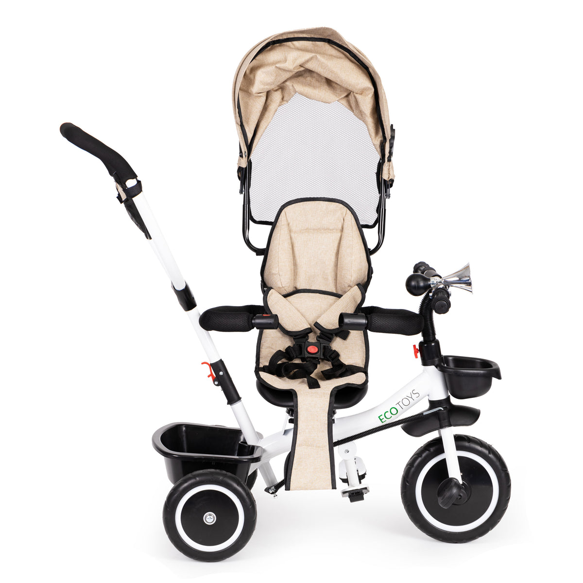 Trīsritenis ar 360° grozāmu sēdekli, bēšs | EcoToys