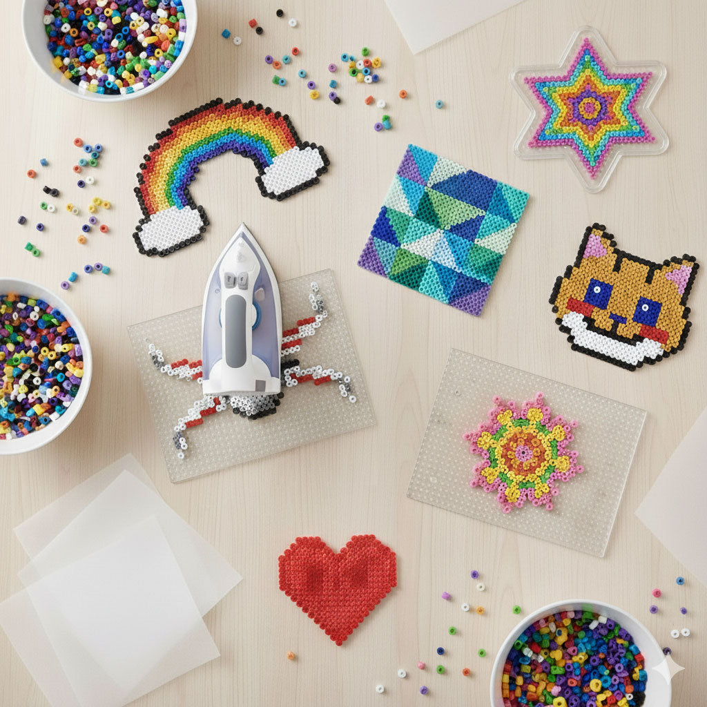 Gludināmās pērlītes XXL, 9000 gab., koferis ar trafaretiem | EcoToys