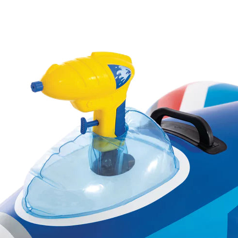 Piepūšama peldēšanas lidmašīna bērniem ar ūdens pistoli, zila INTEX 57531 | EcoToys
