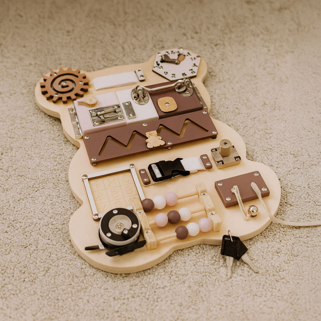 Koka sensorais dēlis bērniem “Lācis”, 12 gab. | EcoToys