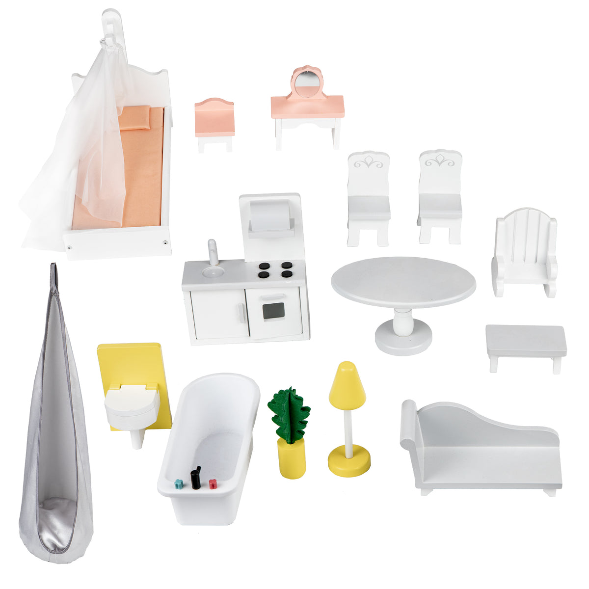 Koka leļļu māja XXL “Pudrowa Mansion” | EcoToys