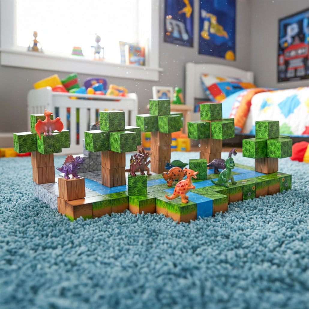 Magnētiskais konstruktors bērniem “Dinozauri”, 142 gab. | EcoToys