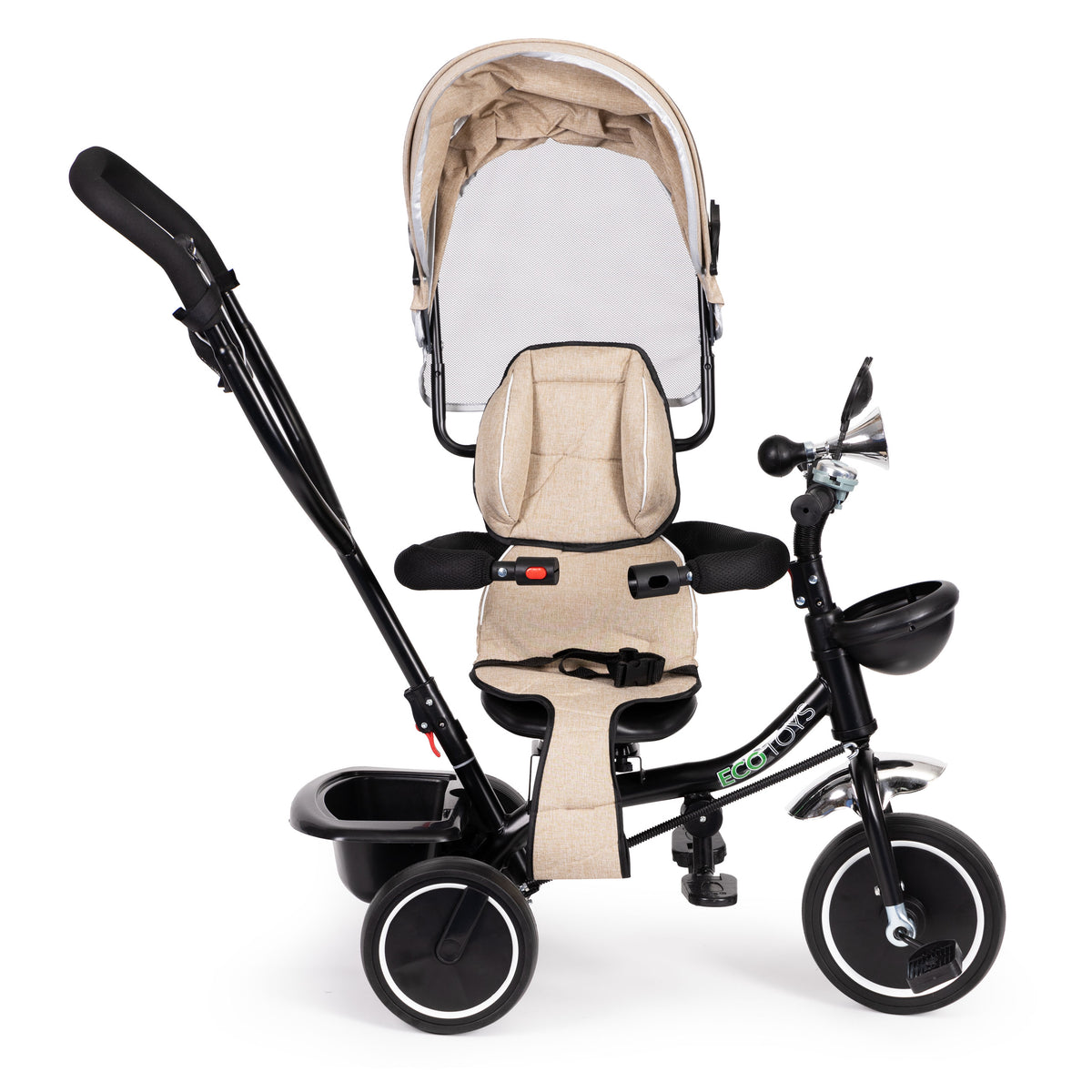 Trīsritenis ar grozāmu sēdekli un jumtiņu, bēšs | EcoToys