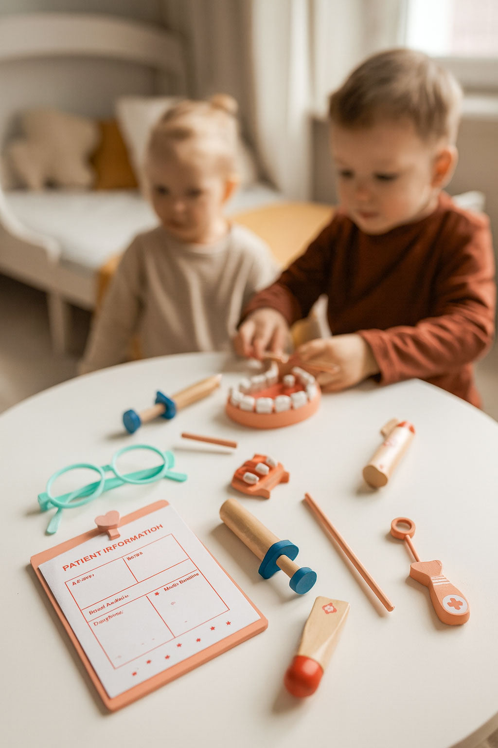 Koka ārsta komplekts bērniem – ārsta soma, 28 gab. | EcoToys