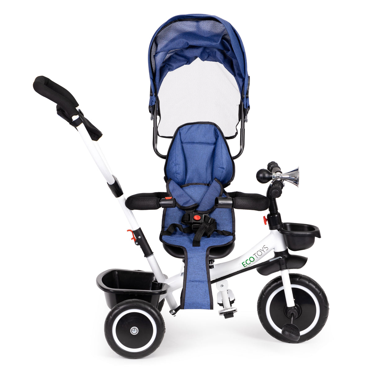 Trīsritenis ar 360° grozāmu sēdekli, zils | EcoToys