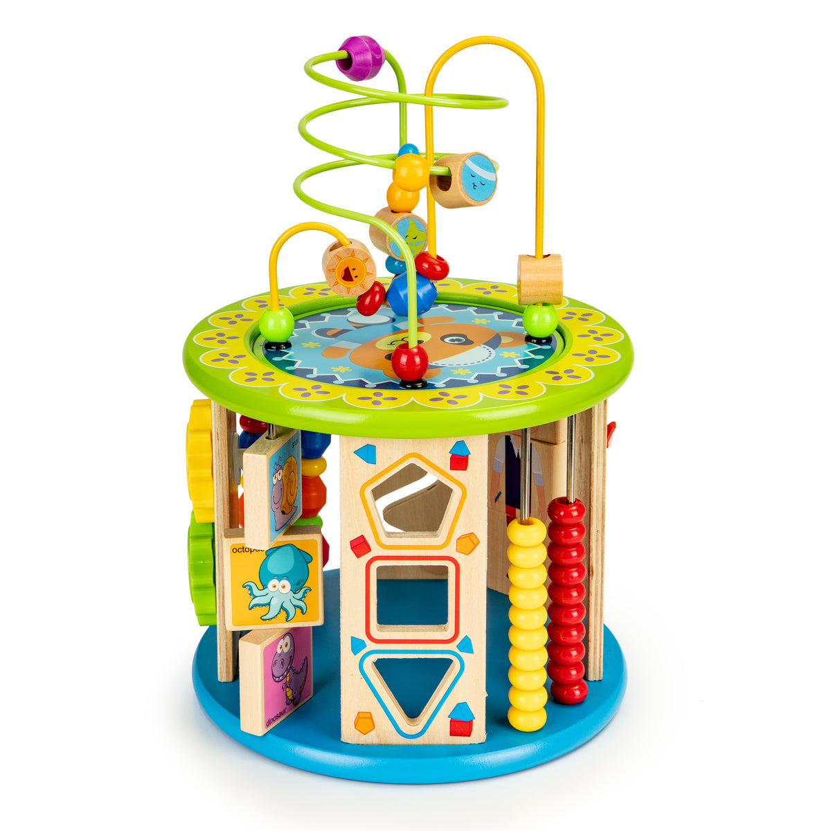 Koka izglītojošais kubs ar spēlēm, klucīšiem un makšķerēšanu | EcoToys