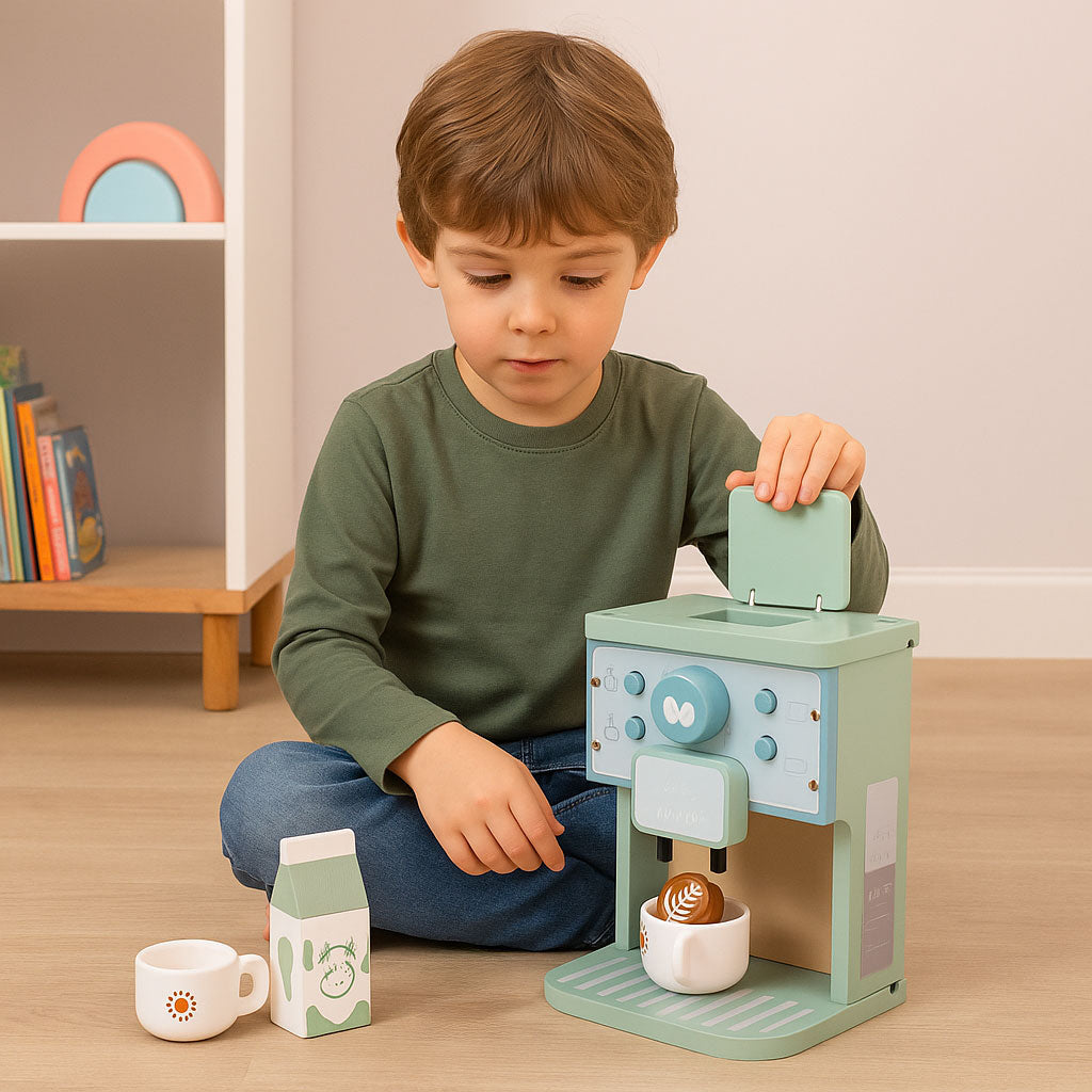 Koka bērnu kafijas automāts – baristas komplekts, 8 gab. | EcoToys