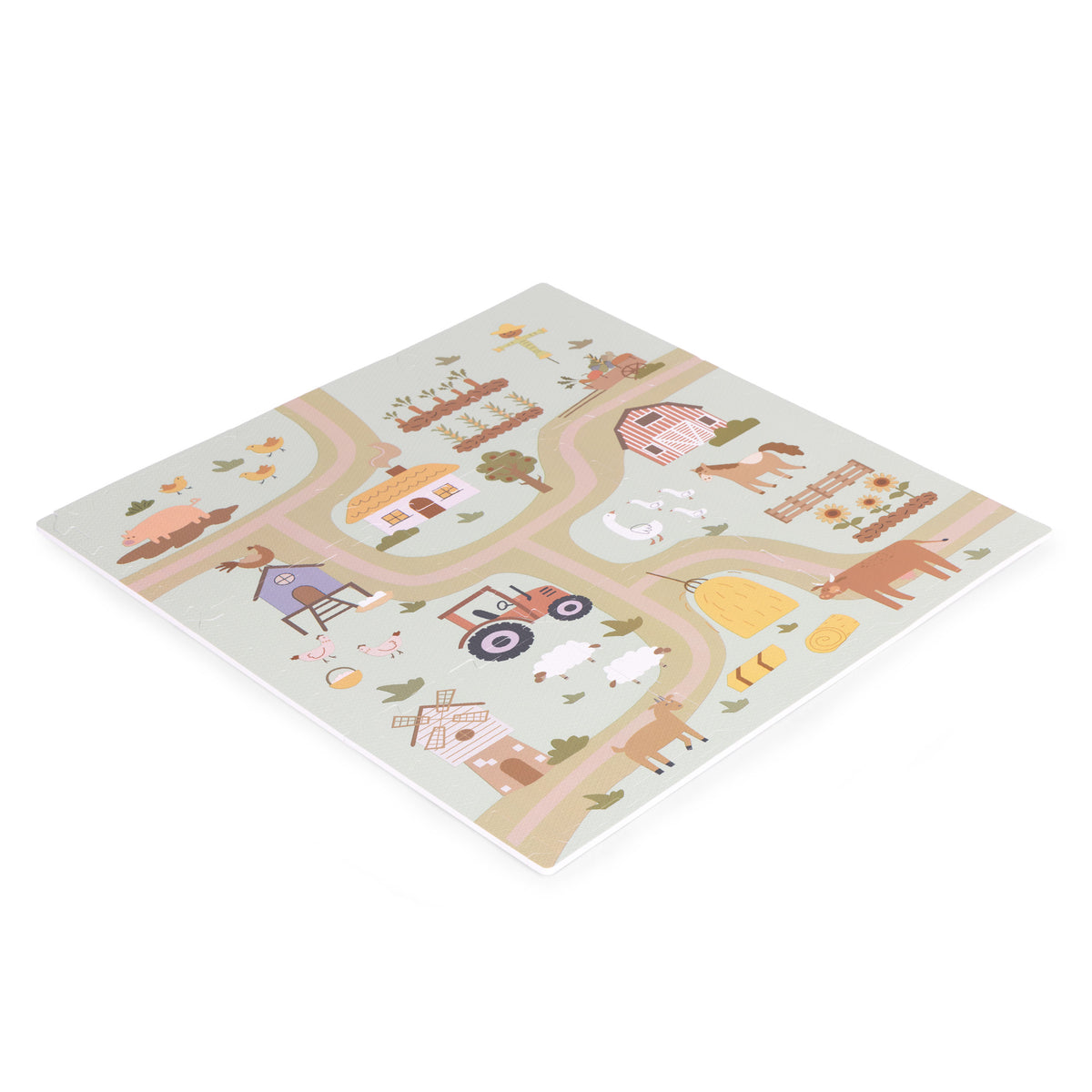 Liels EVA putu paklājs “Ferma” 90,5x90,5 cm, 21 gab. | EcoToys
