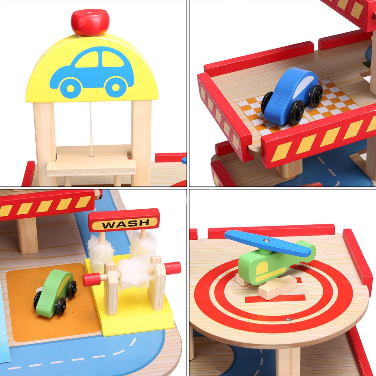 Liela koka garāža ar liftu un mašīnām | EcoToys