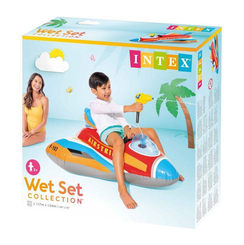 Piepūšama peldēšanas lidmašīna bērniem ar ūdens pistoli INTEX 57531 | EcoToys