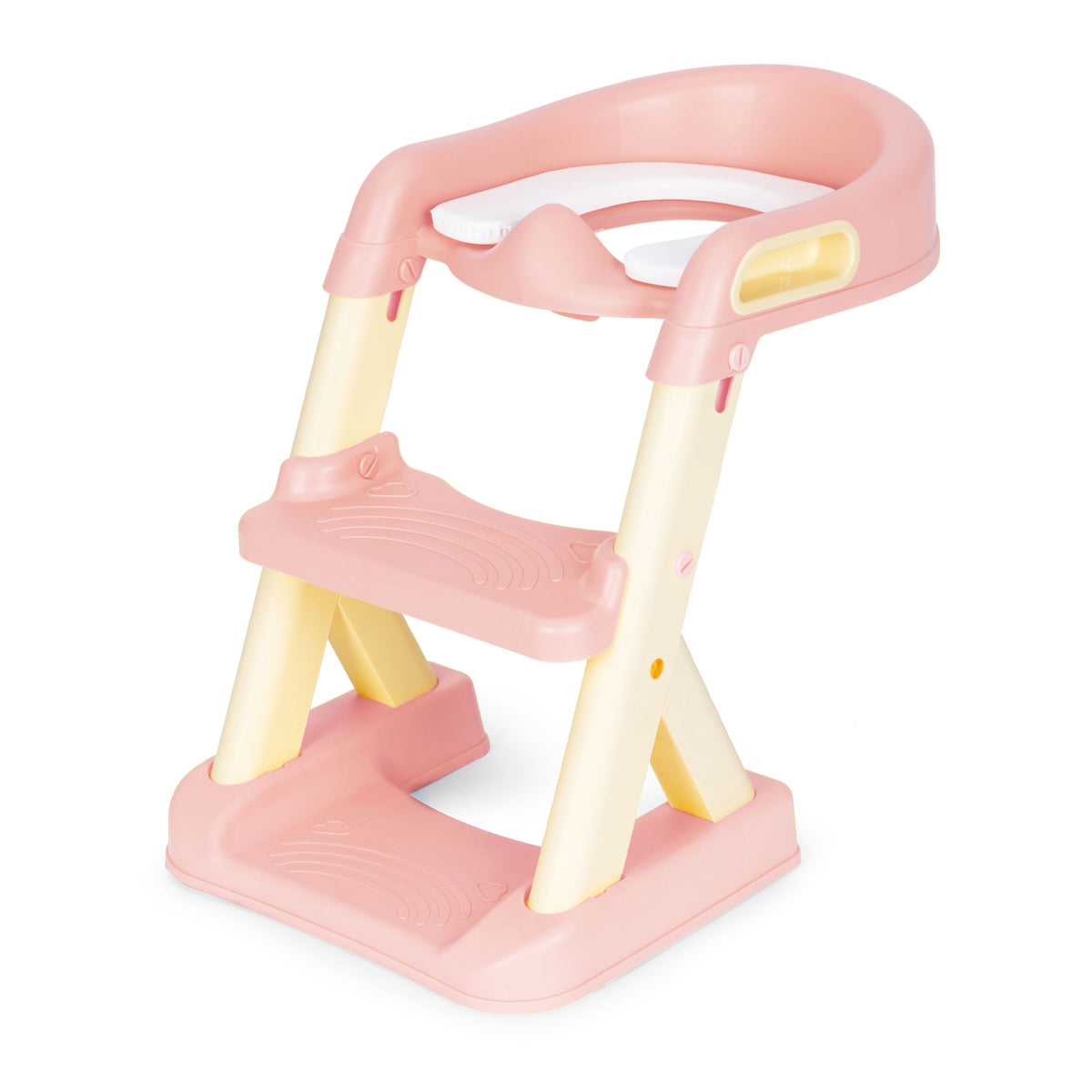 Tualetes sēdeklis bērniem ar pakāpieniem, rozā | EcoToys