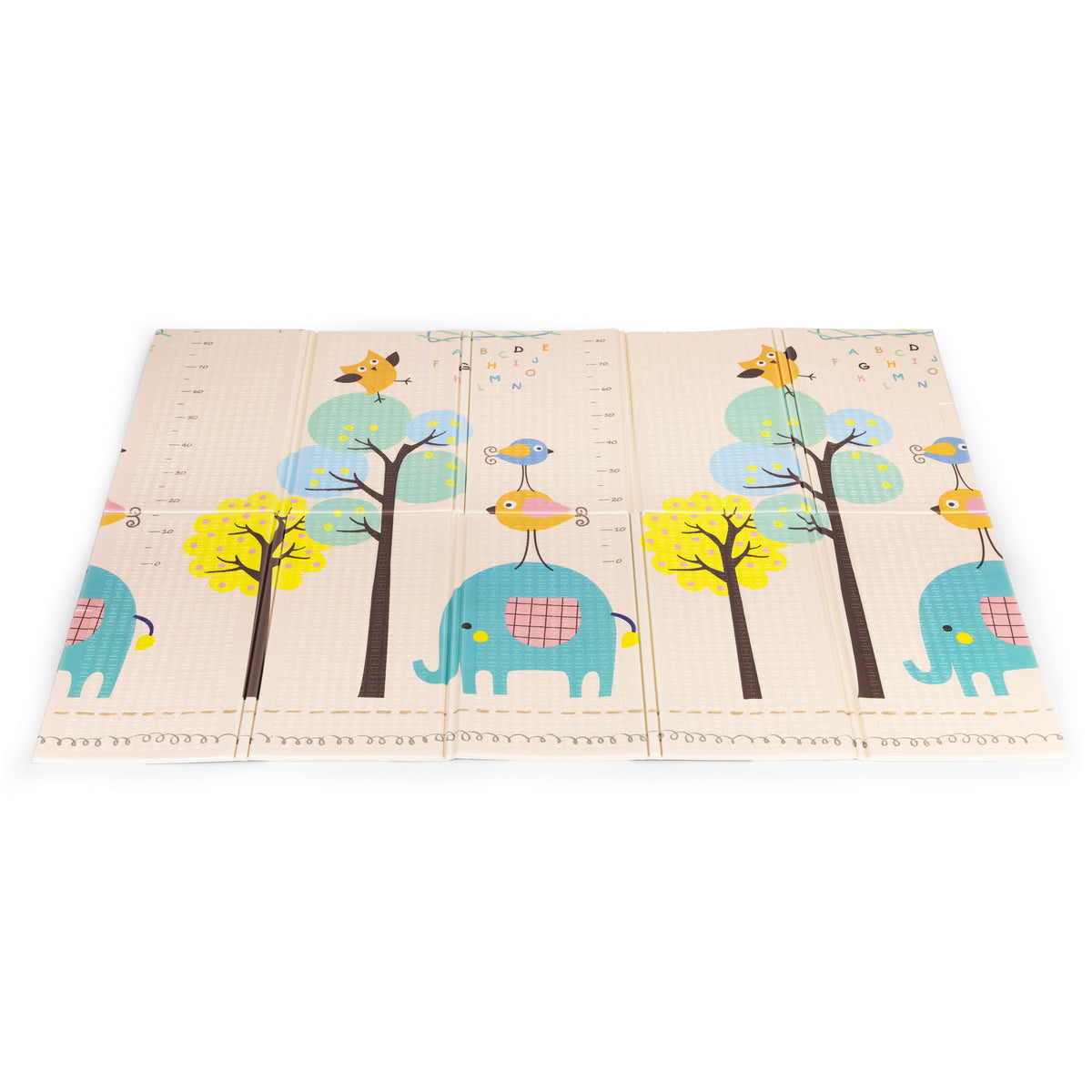 Izglītojošs divpusējs putu paklājs 200x150 cm ar auguma mērītāju un alfabētu | EcoToys