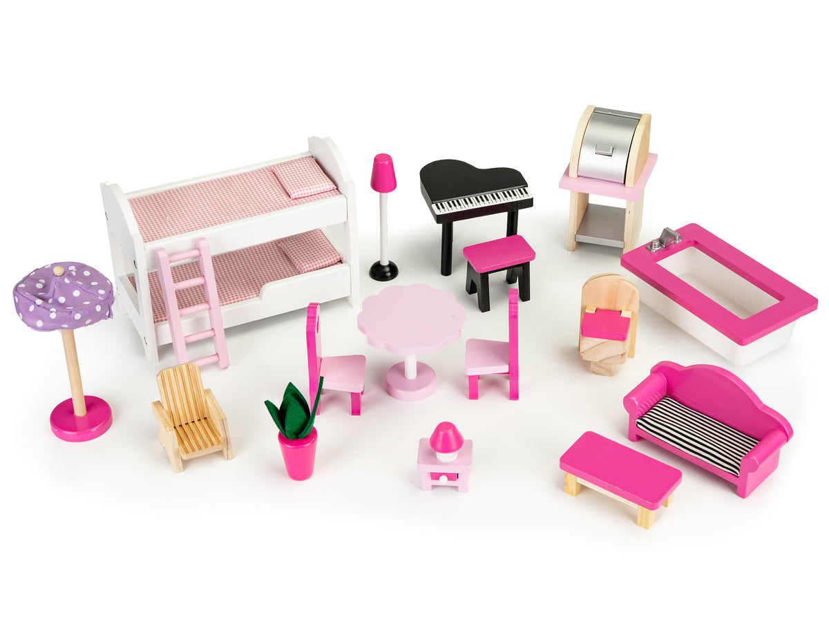 Koka leļļu māja XXL ar liftu un slidkalniņu | EcoToys