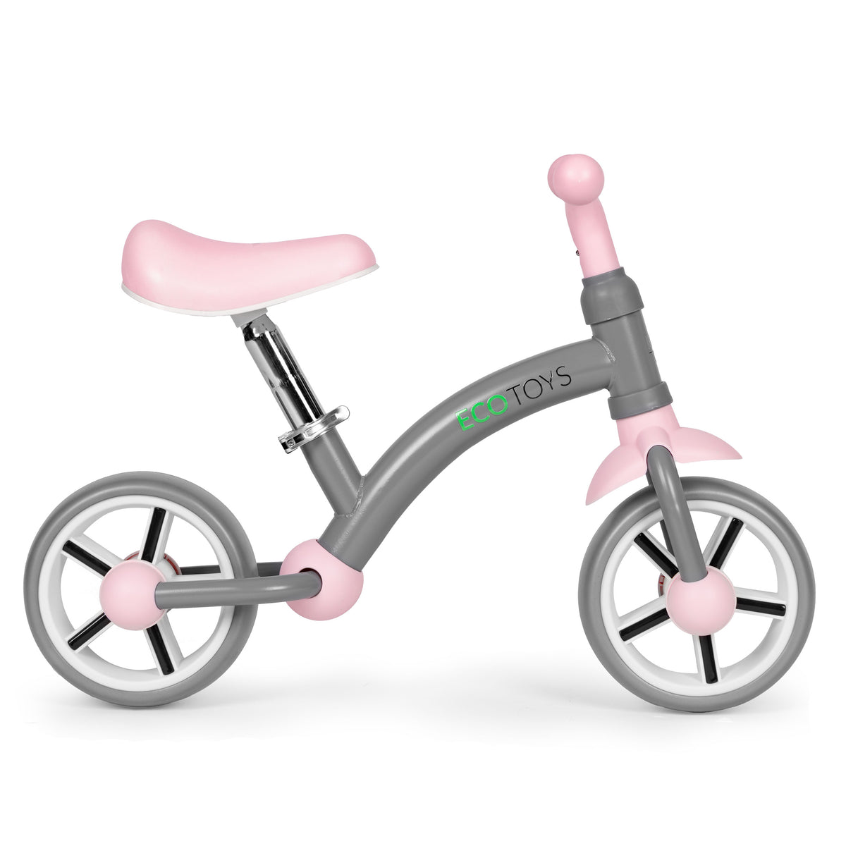 Līdzsvara velosipēds ar EVA riteņiem un regulējamu sēdekli, pelēks | EcoToys