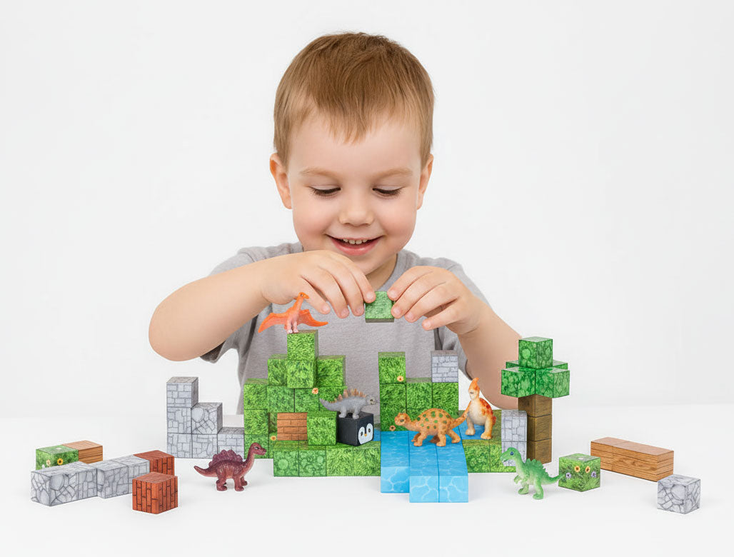 Magnētiskais konstruktors bērniem “Dinozauri”, 142 gab. | EcoToys