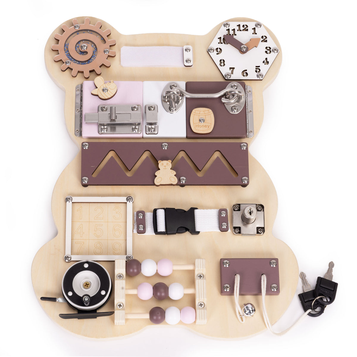 Koka sensorais dēlis bērniem “Lācis”, 12 gab. | EcoToys