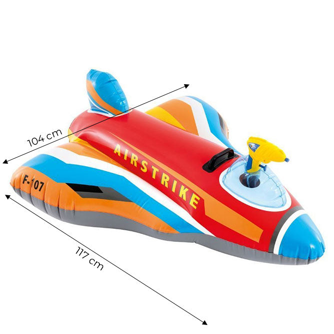 Piepūšama peldēšanas lidmašīna bērniem ar ūdens pistoli INTEX 57531 | EcoToys