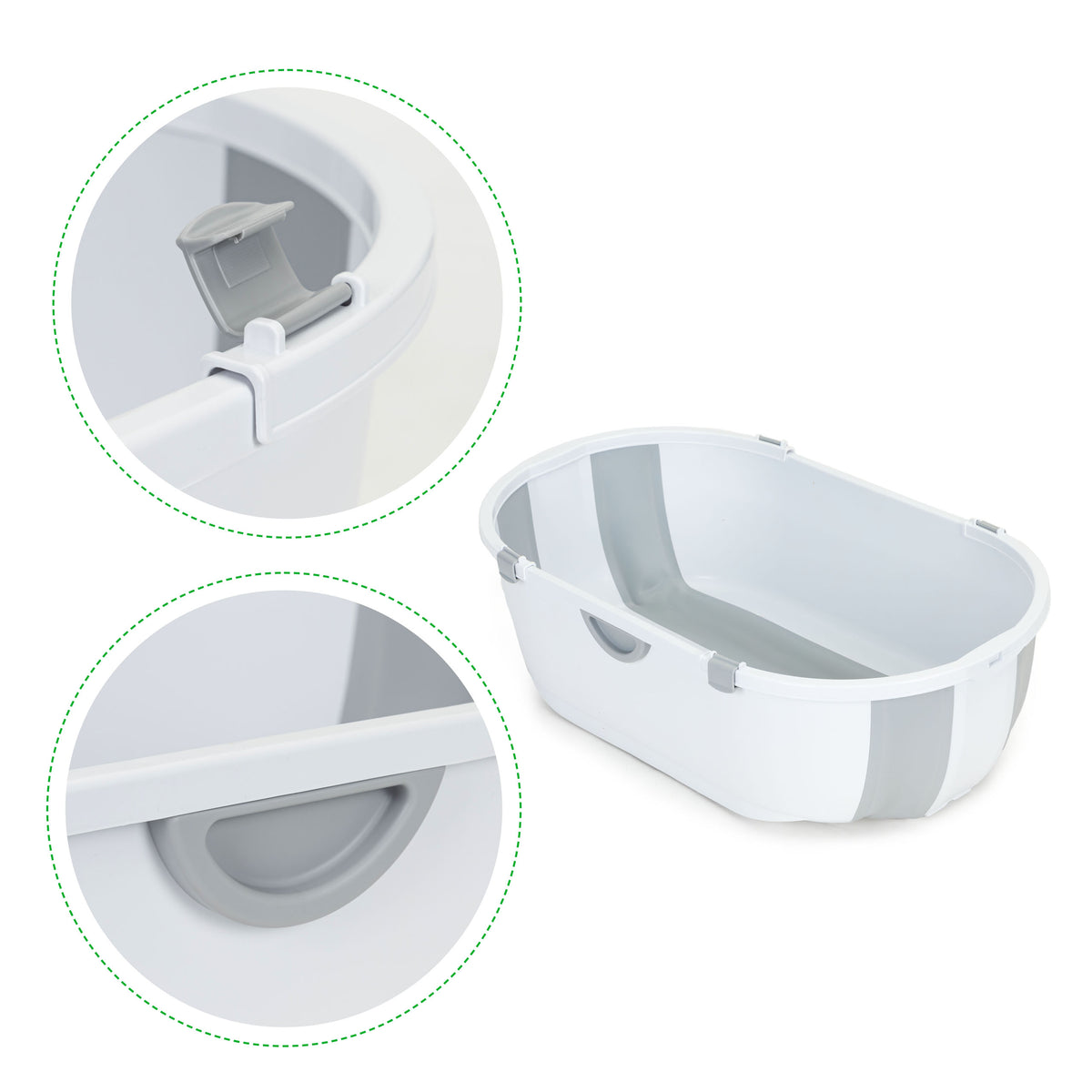 Saliekama mazuļu vanniņa ar notekvārstu, pelēka | EcoToys
