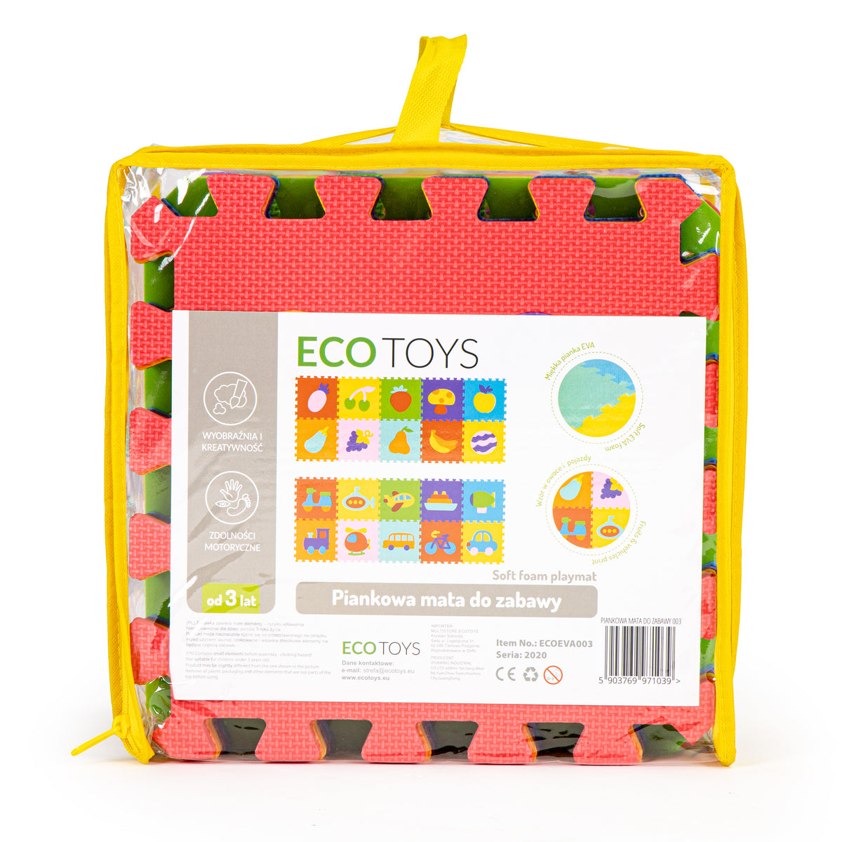 EVA putu izglītojošais puzles paklājs 148x119 cm, 20 gab. | EcoToys
