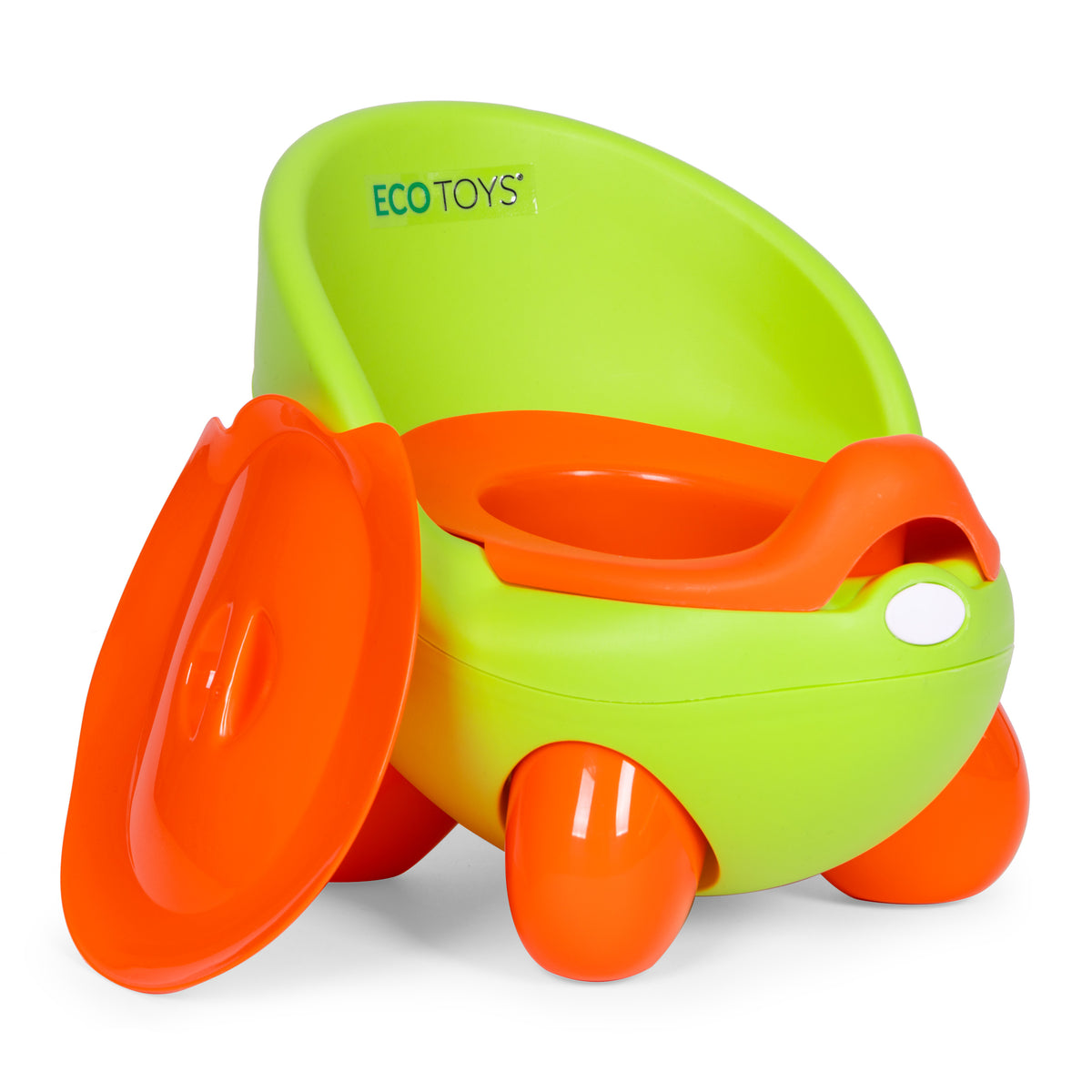 Bērnu podiņš ar izņemamu ieliktni un neslīdošām kājiņām, zaļš | EcoToys