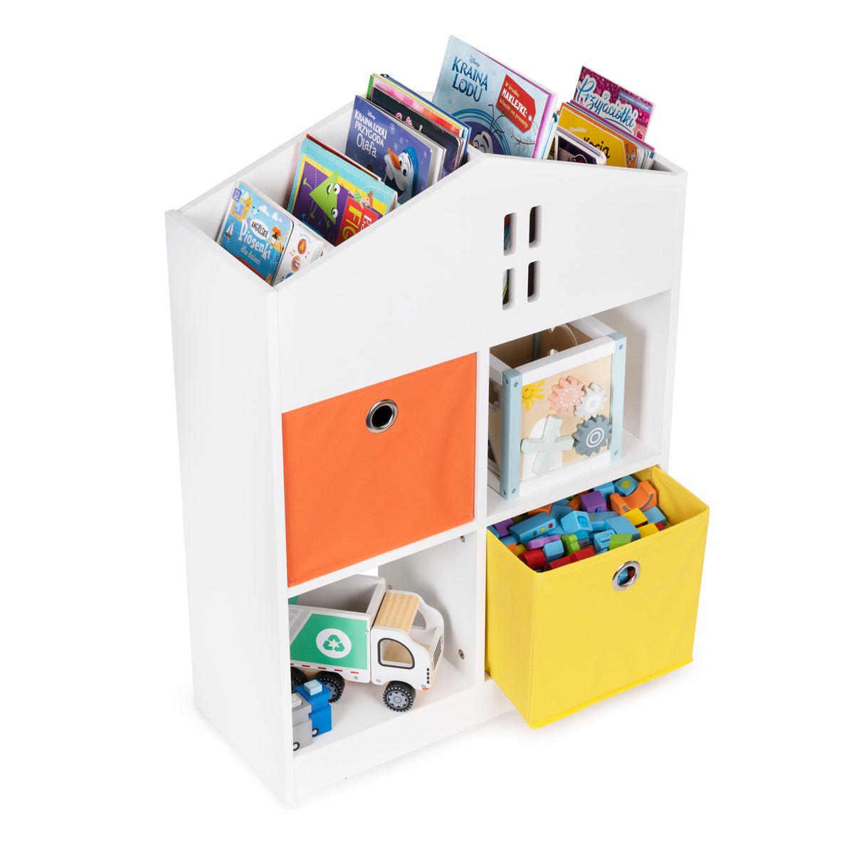 Koka bērnu plaukts – leļļu mājas organizators ar nodalījumiem | EcoToys