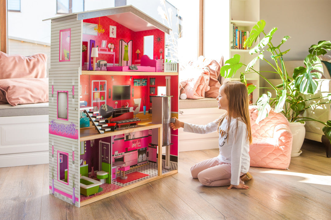 Liela koka leļļu māja ar liftu “Malibu Residence” | EcoToys