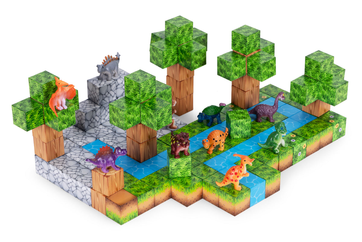 Magnētiskais konstruktors bērniem “Dinozauri”, 142 gab. | EcoToys