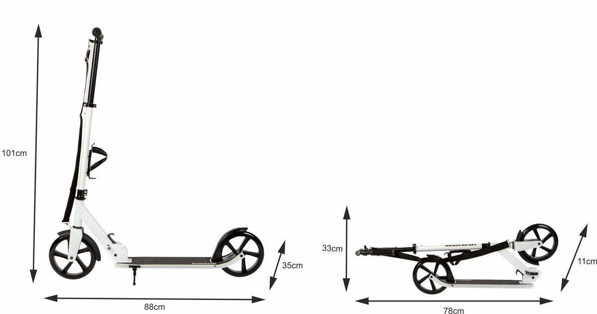 Pilsētas skrejritenis bērniem un pusaudžiem, saliekams, 91–101 cm, riteņi 200 mm, pudeles turētājs | EcoToys