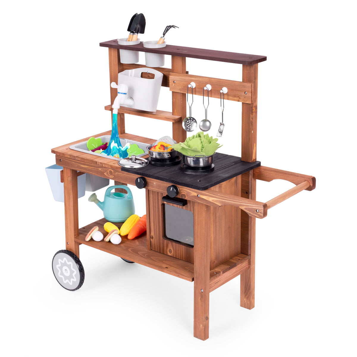 Bērnu āra “dubļu virtuve” ar piederumiem no egles koka | EcoToys