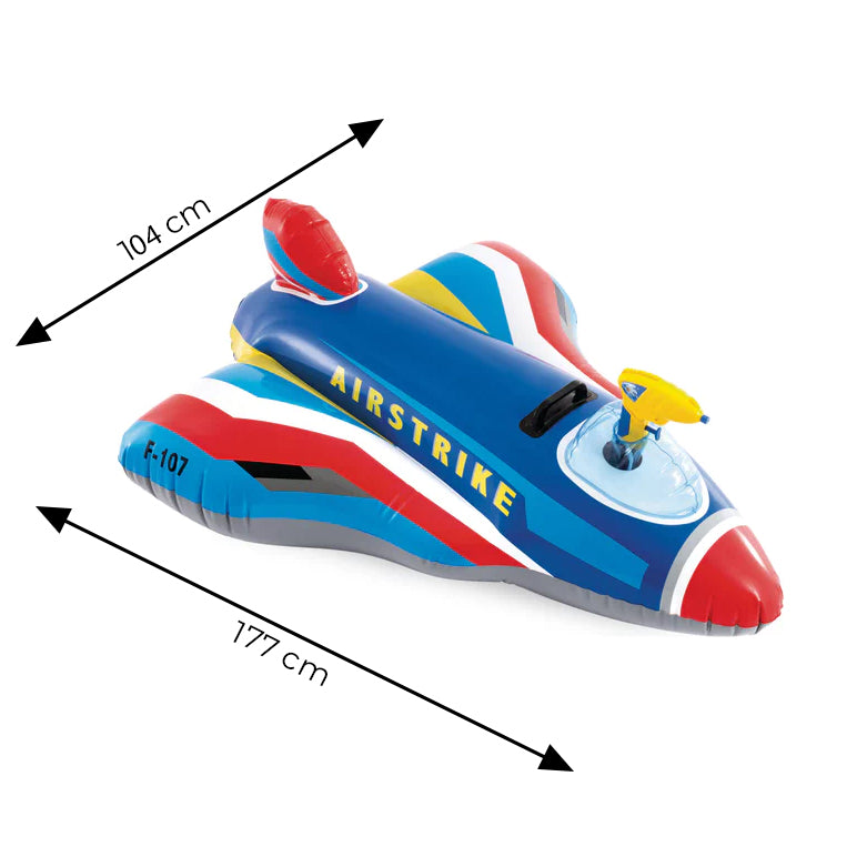 Piepūšama peldēšanas lidmašīna bērniem ar ūdens pistoli, zila INTEX 57531 | EcoToys