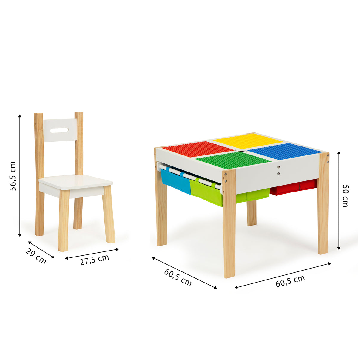 Koka bērnu mēbeļu komplekts: galds + 2 krēsli | EcoToys