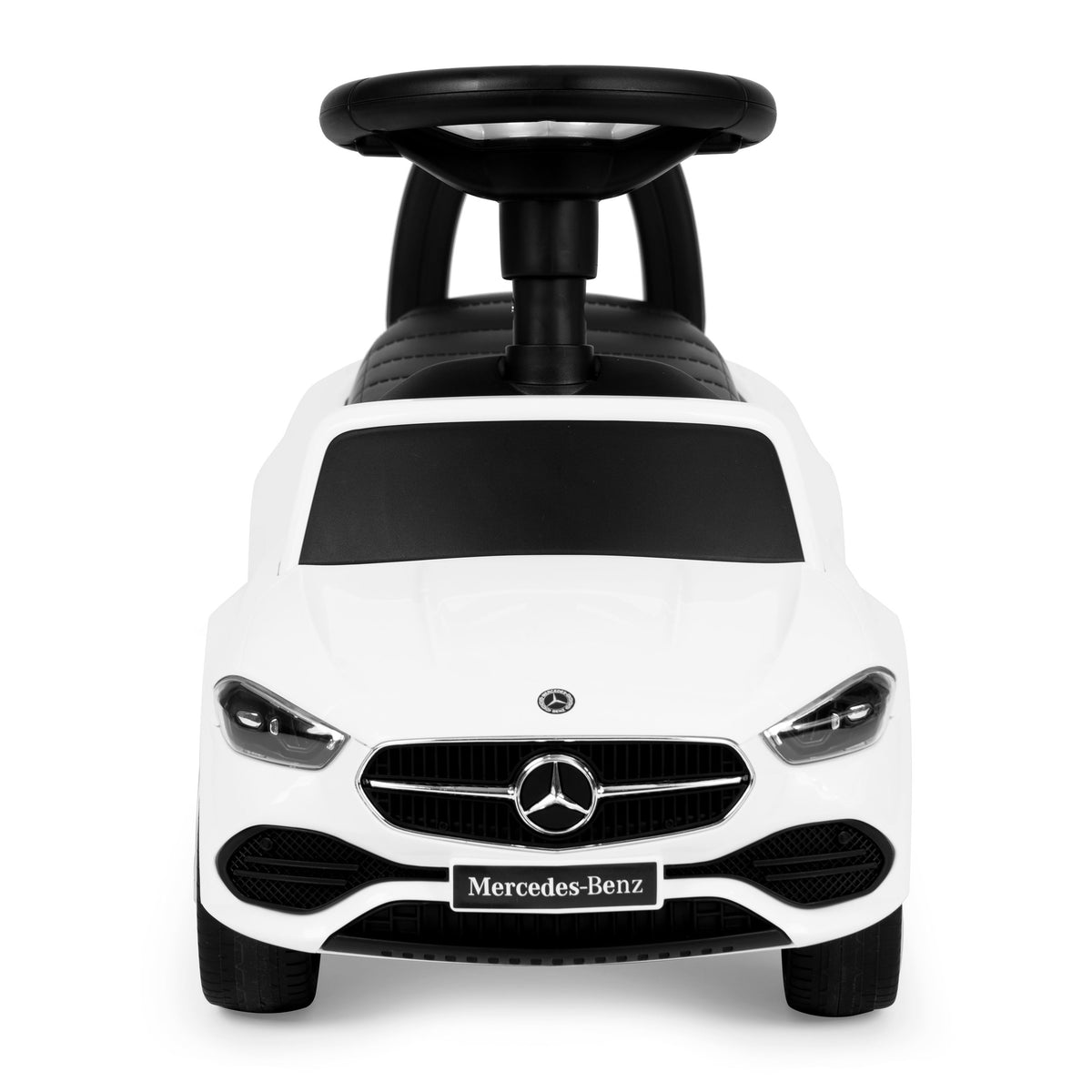 Mercedes C CLASS stumjamā mašīna ar interaktīvu stūri un skaņām, balta | EcoToys