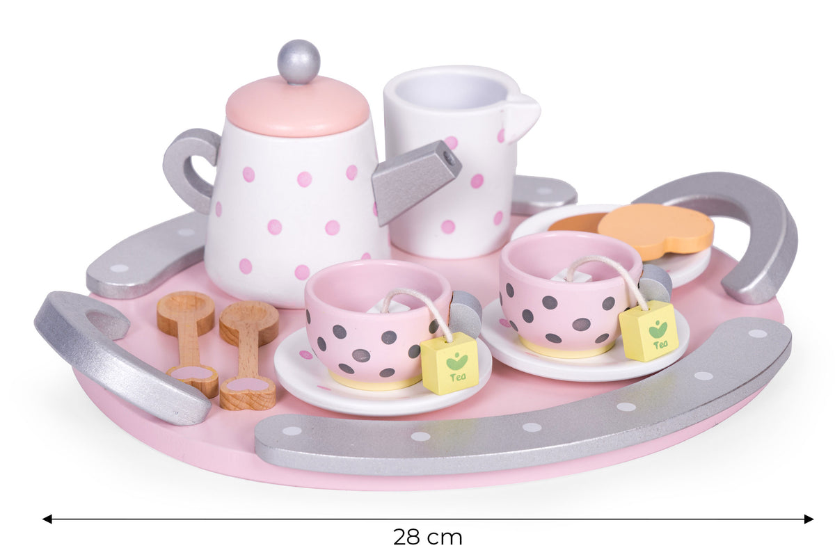 Koka tējas servīze ar tējkannu un tasītēm, 15 gab. | EcoToys