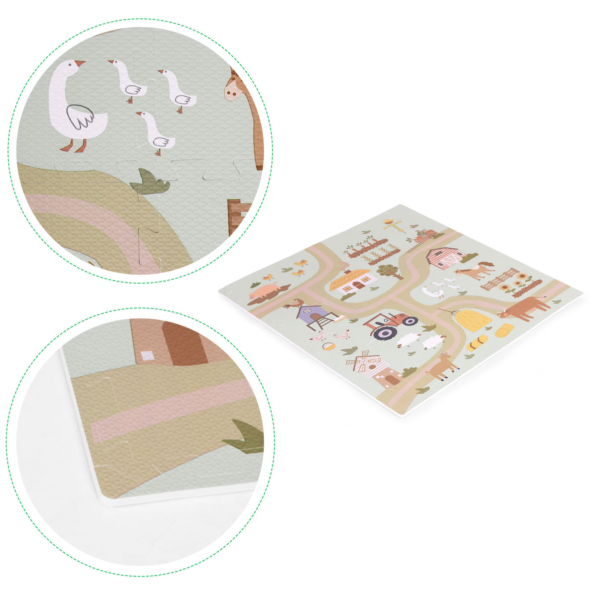 Liels EVA putu paklājs “Ferma” 90,5x90,5 cm, 21 gab. | EcoToys