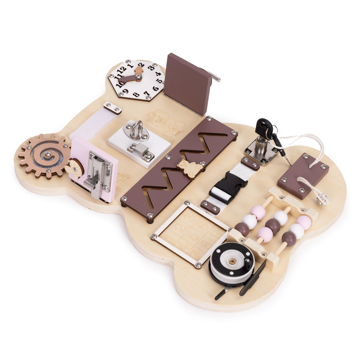 Koka sensorais dēlis bērniem “Lācis”, 12 gab. | EcoToys