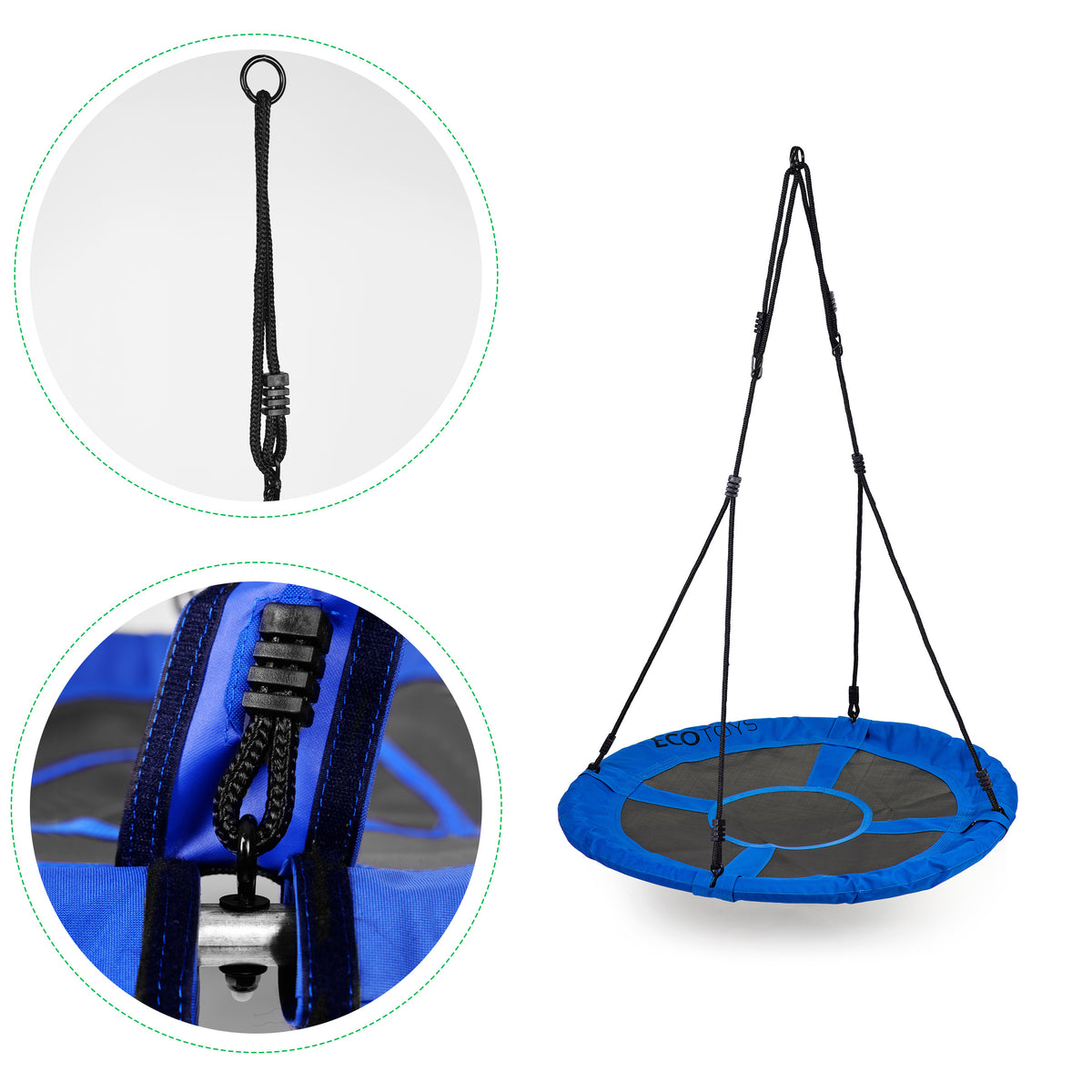 Dārza šūpoles “Ligzda” 100 cm, zilas | EcoToys