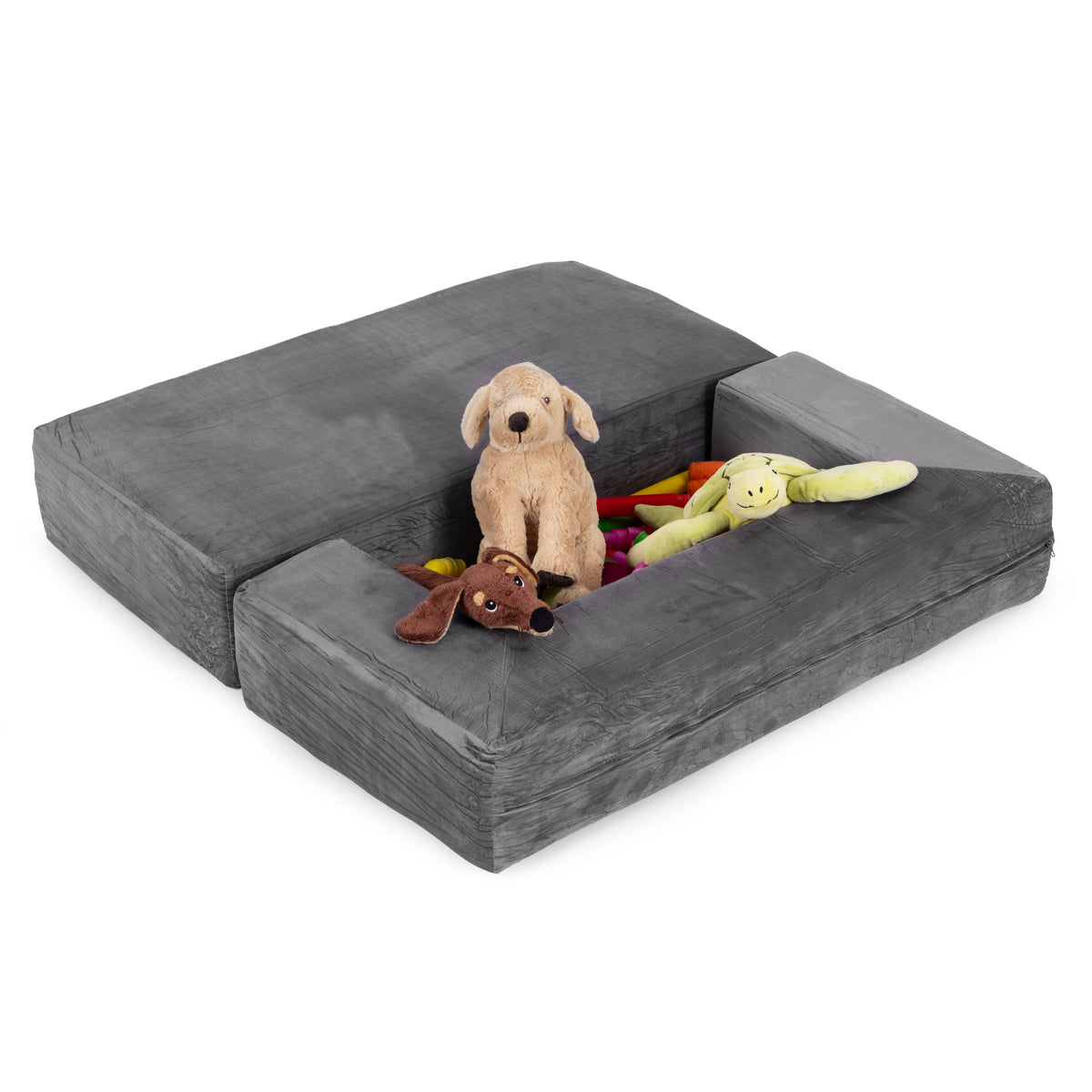 Saliekams modulārs bērnu dīvāns DIY, 4 mīksti spilveni, pelēks | EcoToys